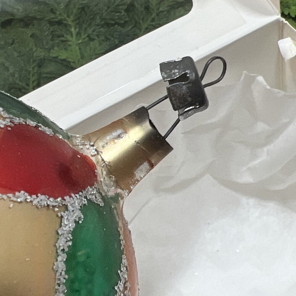 Vintage Christmas Ornaments Mercury Glass Harlequin Pattern 3.25” Set of 2 Ball - Picture 15 of 16